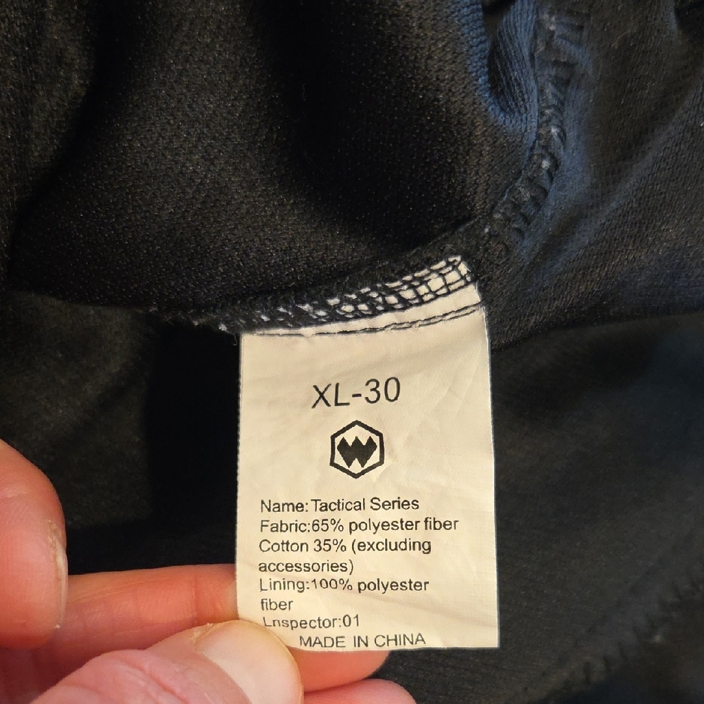 Men's Black Tactical Cargo Pants with Pockets 4 Of 4 - Picture 3 of 5